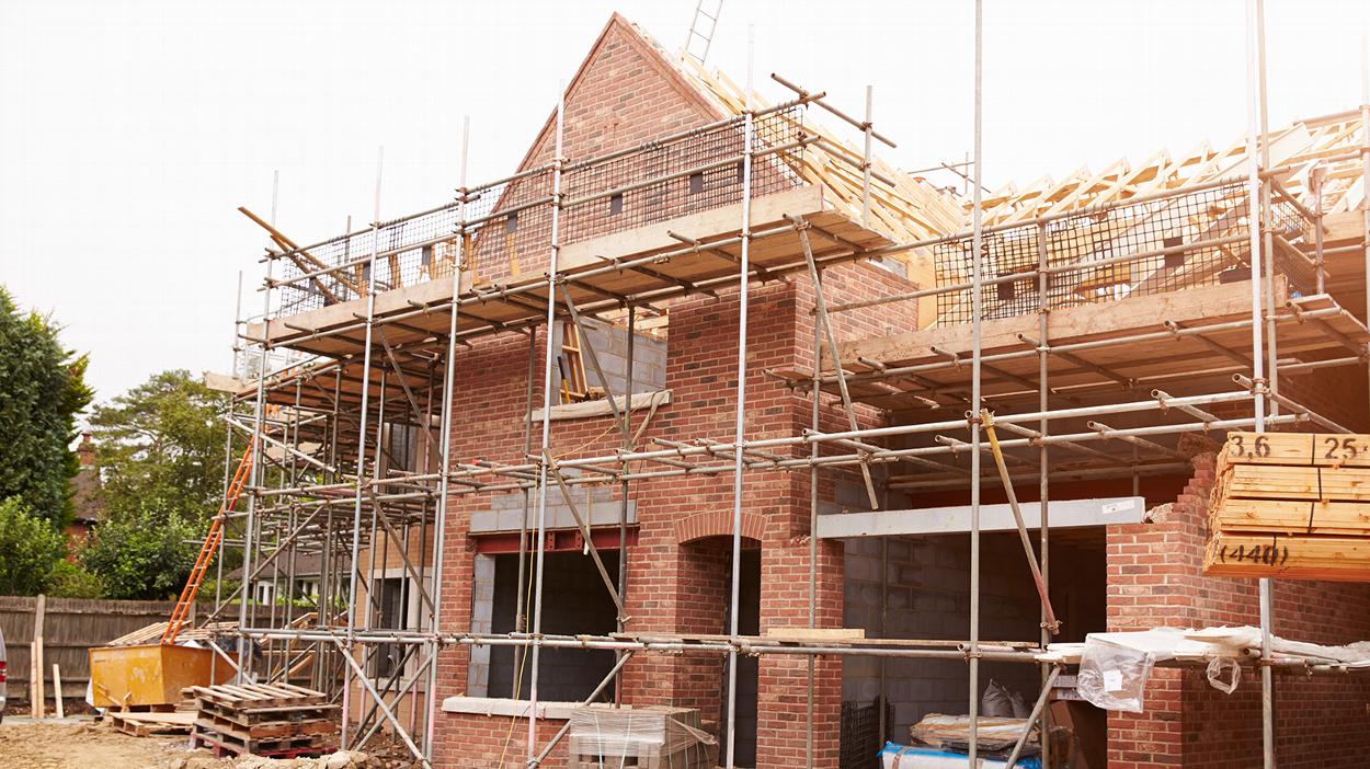 New brick house construction in Wolverhampton